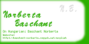 norberta baschant business card